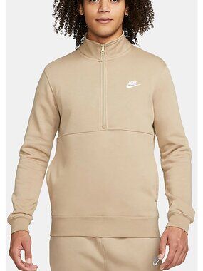 Nike Men's Sportswear Club Brushed Back 1/2 Zip Pullover Sweatshirt Size L NWOT